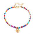 Shangjie OEM All-Match Anklet Mixed Rice Bead Beach Street Street Poste de vieiras Tobilleras Femeninas trenzadas